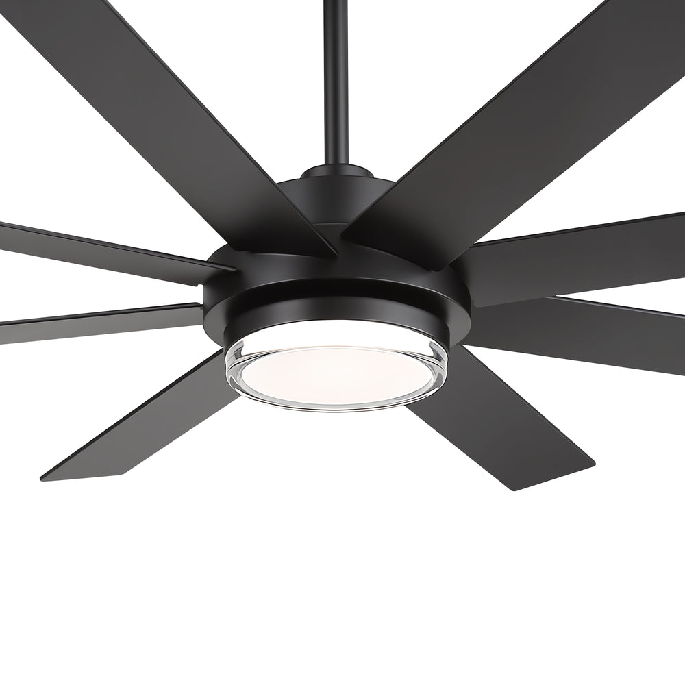 60"/72" Modern Ceiling Fan with Lights, Remote Control, 8-Blade Reversible DC Motor, 6 Speeds, 3CCT LED, Dimmable, Black/Walnut Blades