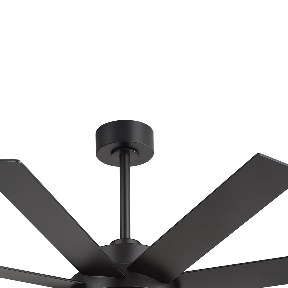 60"/72" Modern Ceiling Fan with Lights, Remote Control, 8-Blade Reversible DC Motor, 6 Speeds, 3CCT LED, Dimmable, Black/Walnut Blades