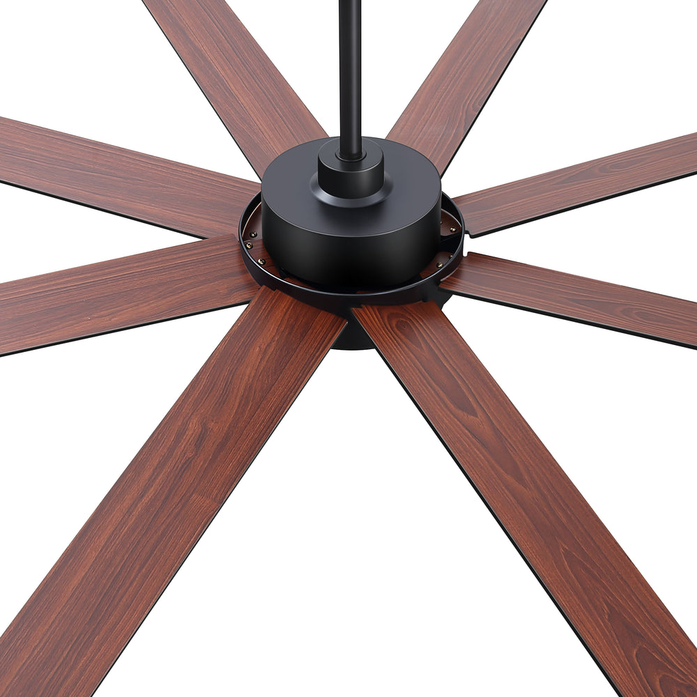 60"/72" Modern Ceiling Fan with Lights, Remote Control, 8-Blade Reversible DC Motor, 6 Speeds, 3CCT LED, Dimmable, Black/Walnut Blades