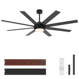 Solora 60/72 Inch Large Ceiling Fan With Light and Remote