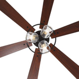 Walvion 60 Inch Black Walnut 6 Blade Ceiling Fan With Light