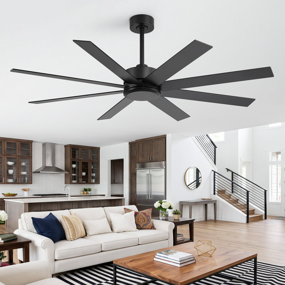 Walvex 60 Inch Black Walnut 8 Blade Ceiling Fan No Light