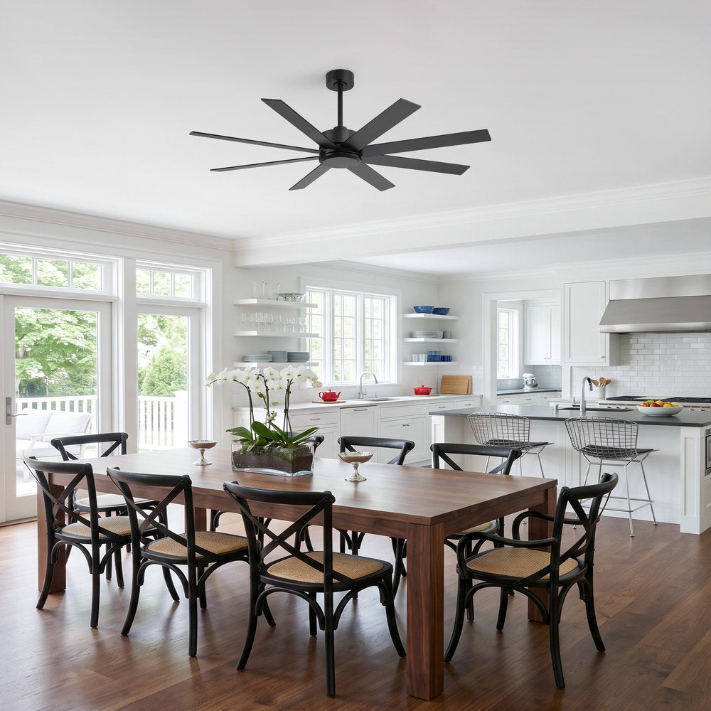 Walvex 60 Inch Black Walnut 8 Blade Ceiling Fan No Light