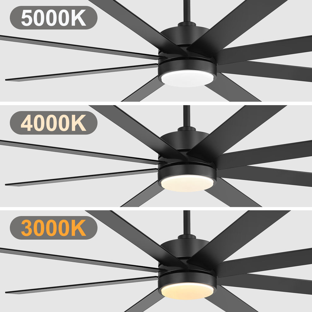 Walvora 60 Inch Black Walnut 8 Blade Ceiling Fan With Light