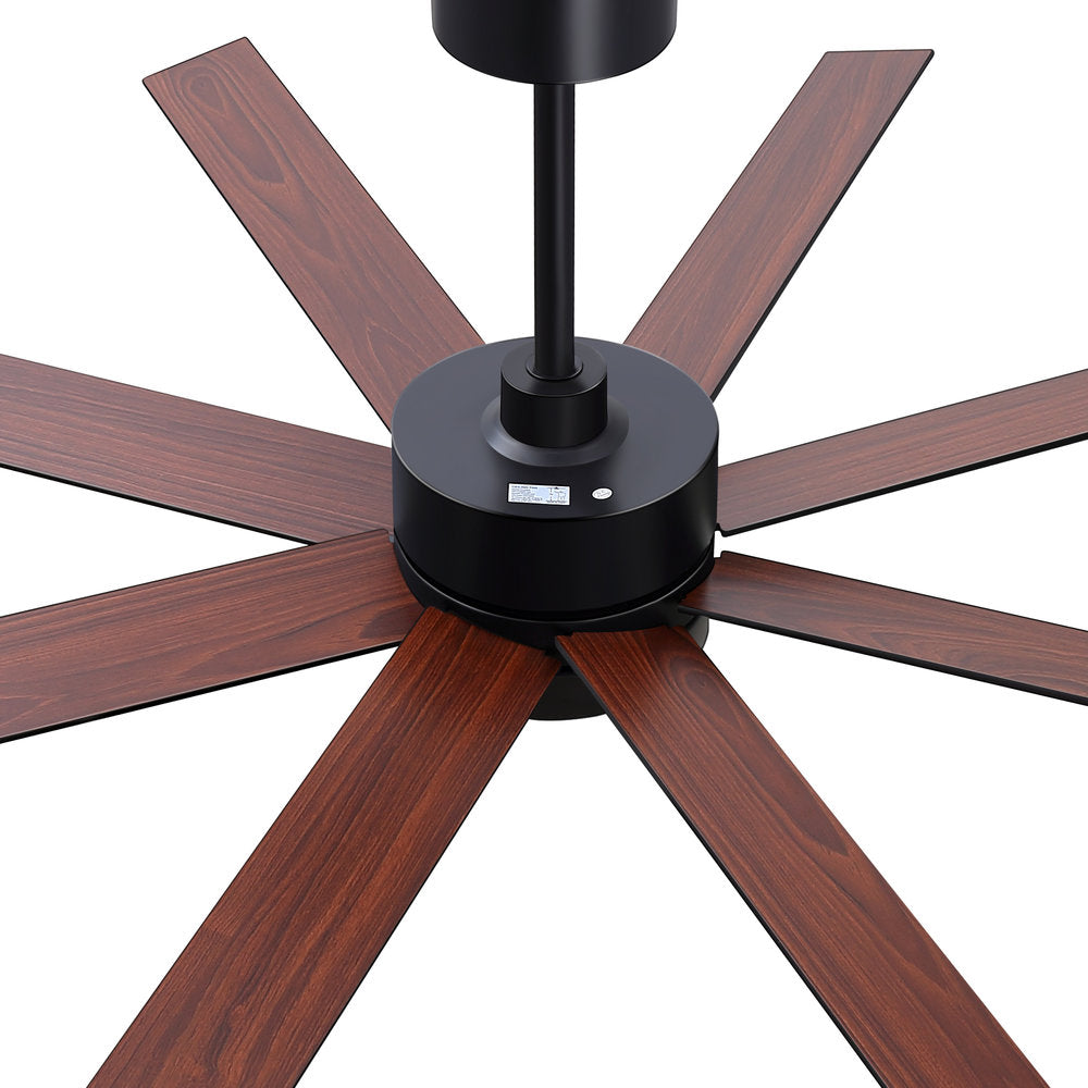 Walvora 60 Inch Black Walnut 8 Blade Ceiling Fan With Light