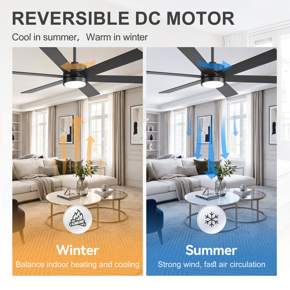 Walmora 60 Inch Black Walnut 6 Blade Ceiling Fan With Light