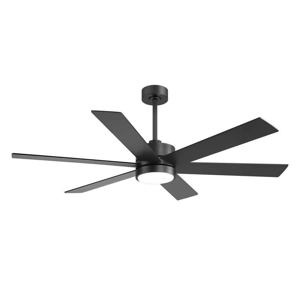 Walmora 60 Inch Black Walnut 6 Blade Ceiling Fan With Light