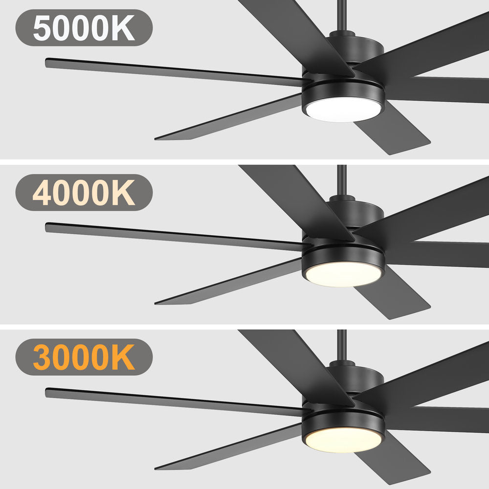 Walmora 60 Inch Black Walnut 6 Blade Ceiling Fan With Light