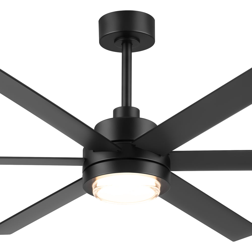 60 Inch Black and Wood Ceiling Fan with Light & Remote