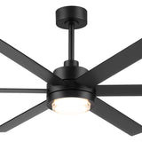 60 Inch Black and Wood Ceiling Fan with Light & Remote