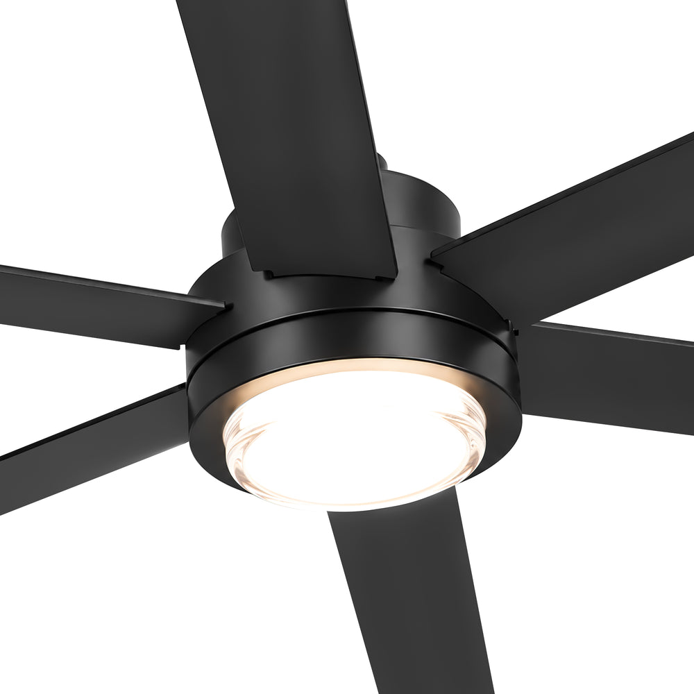 60 Inch Black and Wood Ceiling Fan with Light & Remote