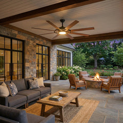 72 Inch Large Ceiling Fan with Light, 8 Reversible Blades, Quiet DC Motor, 6 Speeds Remote Control, 3CCT Dimmable LED, Reversible Airflow, 5-inch and 10-inch Downrods Included