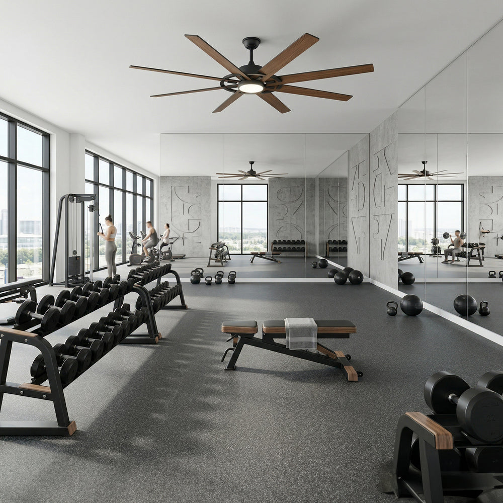 72 Inch Large Ceiling Fan with Light, 8 Reversible Blades, Quiet DC Motor, 6 Speeds Remote Control, 3CCT Dimmable LED, Reversible Airflow, 5-inch and 10-inch Downrods Included