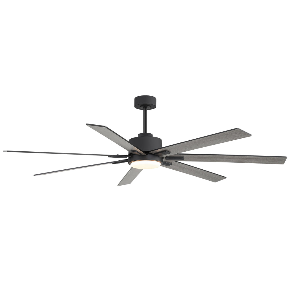 72 Inch Modern Ceiling Fan with Light, Quiet DC Motor, 7 Blades, Remote Control, 6 Speeds, Reversible, 3CCT Dimmable LED, Timer, Large Room, Black/Wood Grain