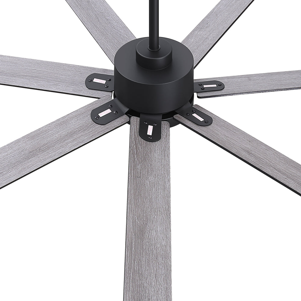 72 Inch Modern Ceiling Fan with Light, Quiet DC Motor, 7 Blades, Remote Control, 6 Speeds, Reversible, 3CCT Dimmable LED, Timer, Large Room, Black/Wood Grain