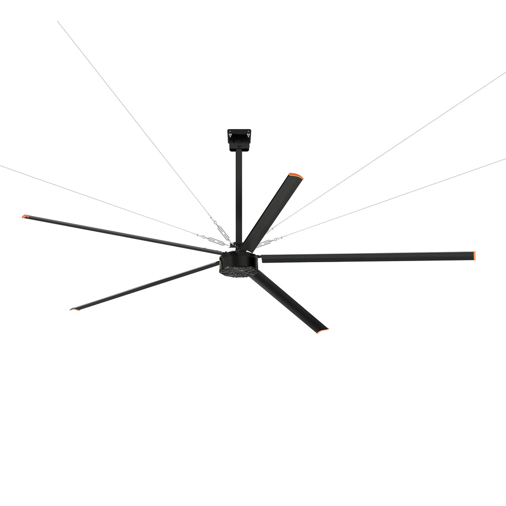 144-Inch (12 FT.) HVLS Industrial Ceiling Fan No Lights, Quiet DC Motor, 5 Aluminum Blades, Commercial Warehouse Garage Barn Gym Fan, High Airflow