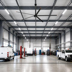 144-Inch (12 FT.) HVLS Industrial Ceiling Fan No Lights, Quiet DC Motor, 5 Aluminum Blades, Commercial Warehouse Garage Barn Gym Fan, High Airflow