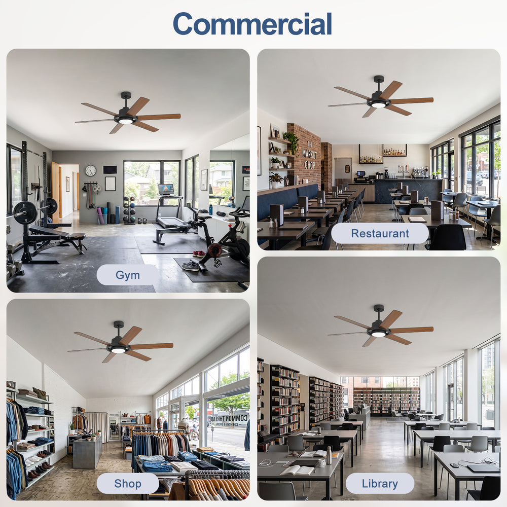 Magnara 60 Inch Black Ceiling Fan With Light and Remote