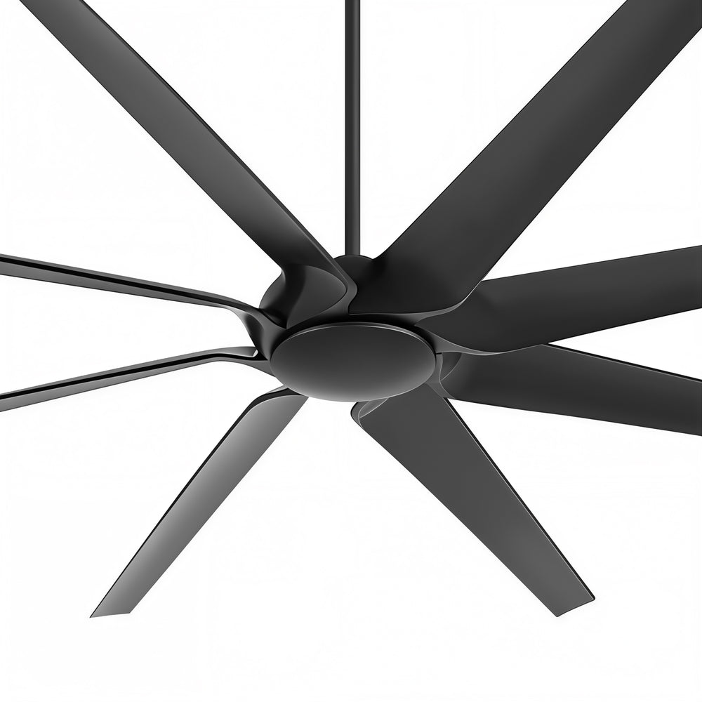 100 Inch Large Black Ceiling Fan without Light, 8 Blades, DC Motor & Remote