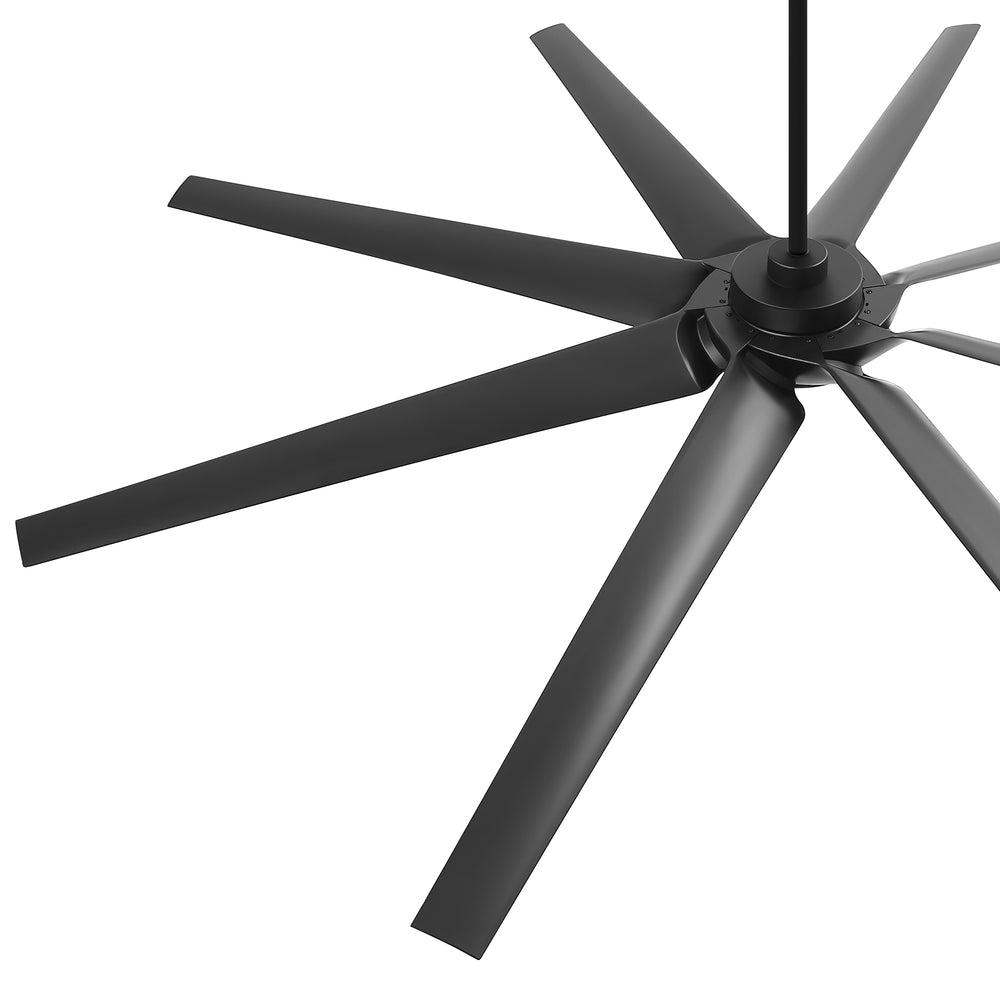 100 Inch Large Black Ceiling Fan without Light, 8 Blades, DC Motor & Remote