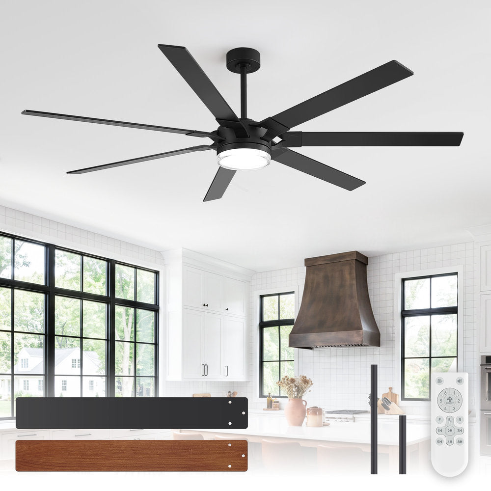 72 Inch 7-Blade Ceiling Fan with Light & Remote