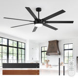 72 Inch 7-Blade Ceiling Fan with Light & Remote