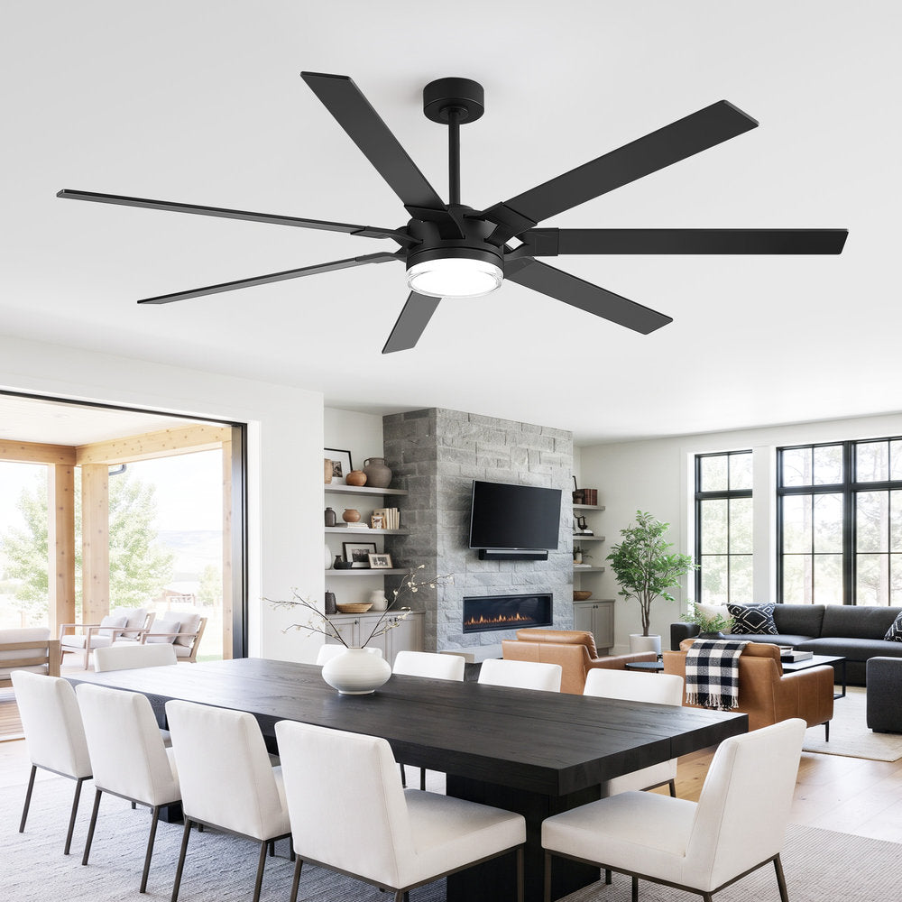 72 Inch 7-Blade Ceiling Fan with Light & Remote