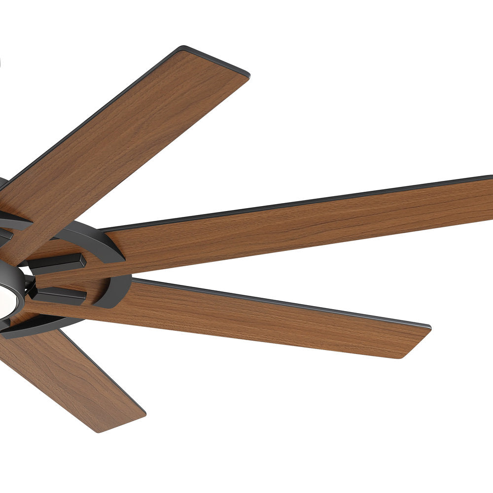 60 Inch 8-Blade Black Ceiling Fan with Light & Remote