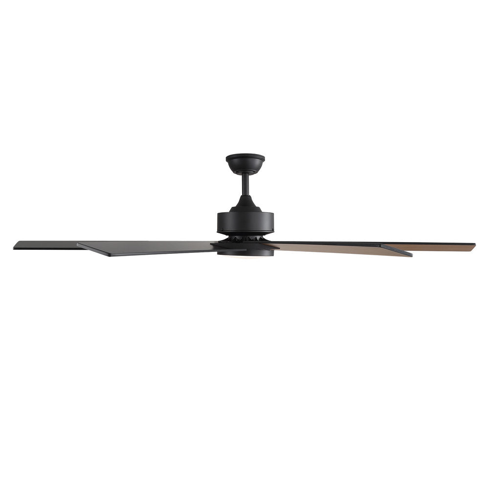 60 Inch 8-Blade Black Ceiling Fan with Light & Remote