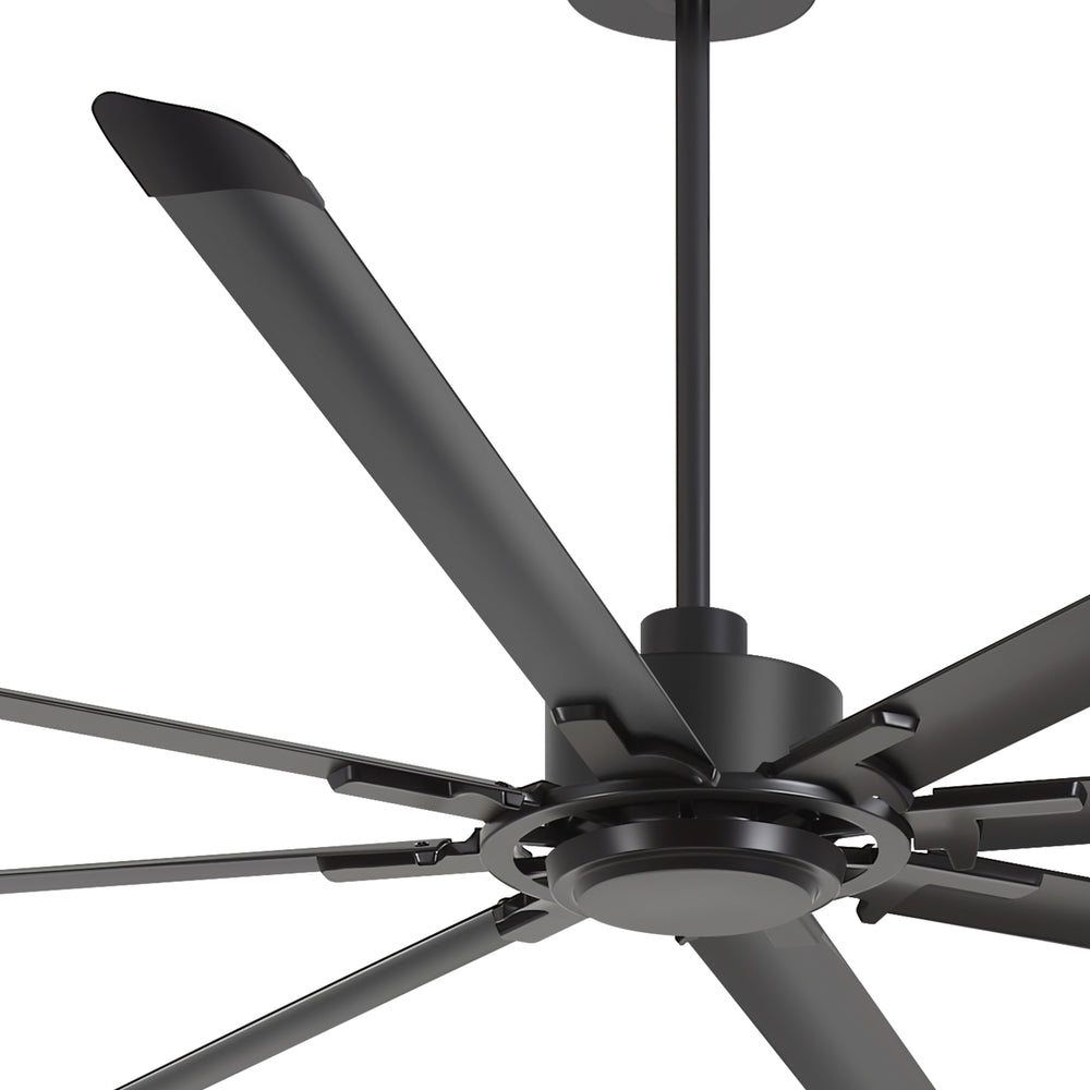 100" Industrial Ceiling Fan with 8 Aluminum Blades, PMSM DC Motor, Remote Control, Reversible, For Garage, Barn, Warehouse