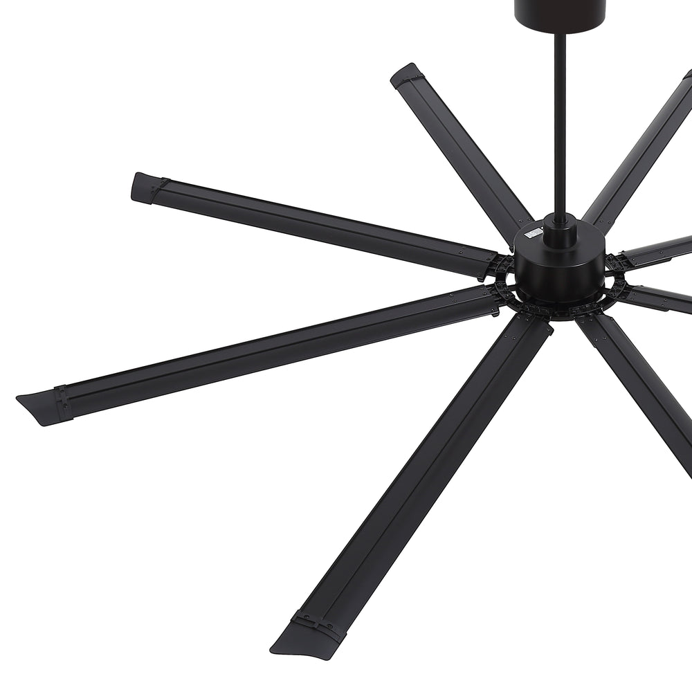 100" Industrial Ceiling Fan with 8 Aluminum Blades, PMSM DC Motor, Remote Control, Reversible, For Garage, Barn, Warehouse