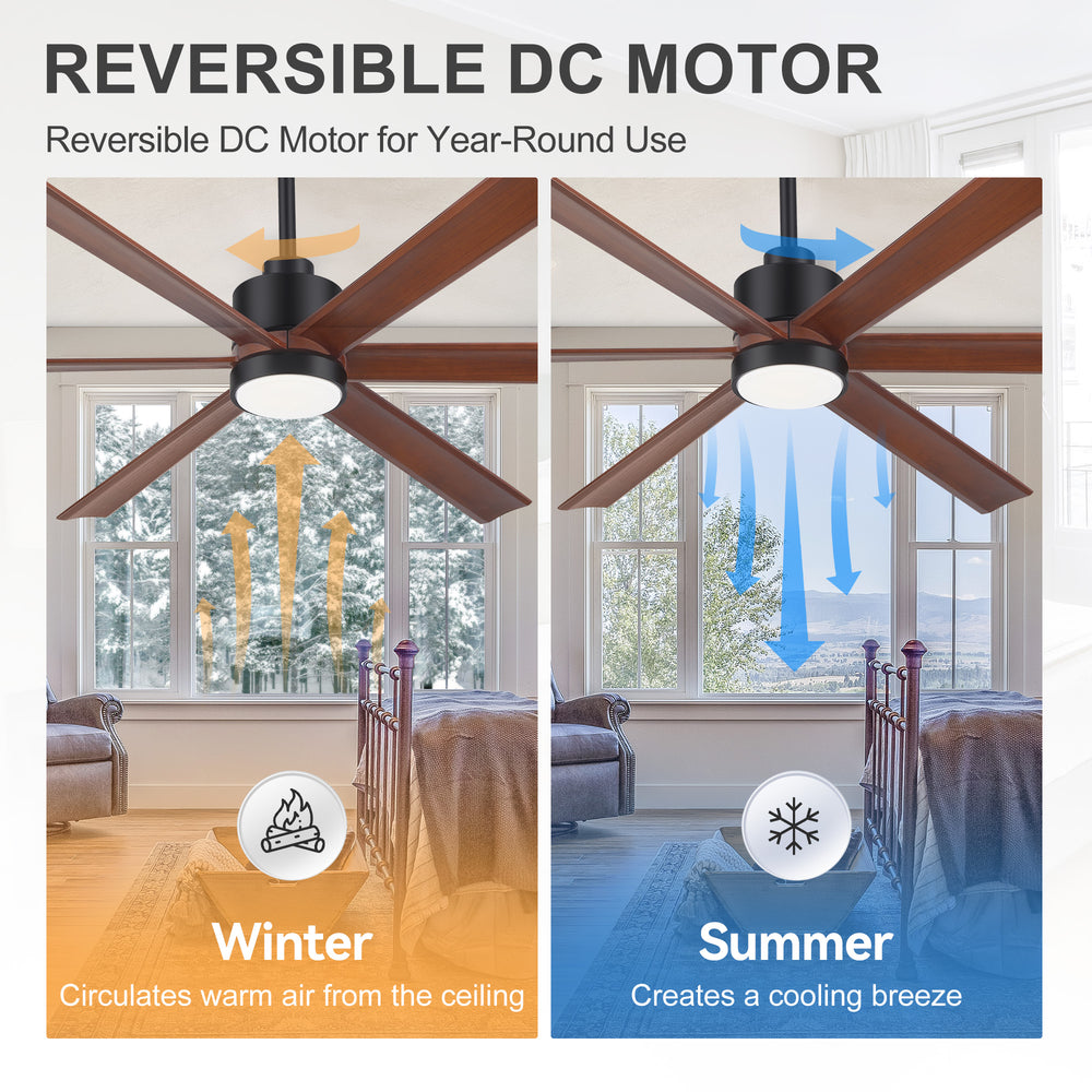 Forward and reverse airflow settings on Breezary 46001-BK ceiling fan