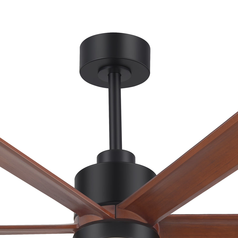 52/60 Inch Modern Solid Wood Ceiling Fan with Light, Paulownia Blades, Quiet DC Motor, Dimmable 3CCT LED, Remote Control, Reversible, 6 Speeds, Living Room