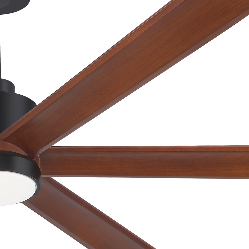 52/60 Inch Modern Solid Wood Ceiling Fan with Light, Paulownia Blades, Quiet DC Motor, Dimmable 3CCT LED, Remote Control, Reversible, 6 Speeds, Living Room