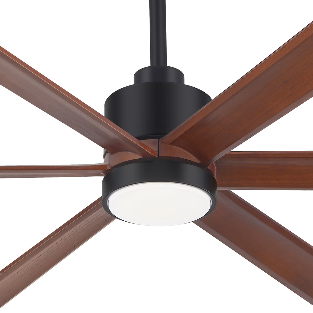 52/60 Inch Modern Solid Wood Ceiling Fan with Light, Paulownia Blades, Quiet DC Motor, Dimmable 3CCT LED, Remote Control, Reversible, 6 Speeds, Living Room