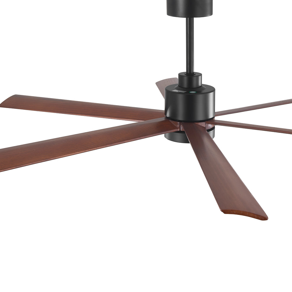52/60 Inch Modern Solid Wood Ceiling Fan with Light, Paulownia Blades, Quiet DC Motor, Dimmable 3CCT LED, Remote Control, Reversible, 6 Speeds, Living Room