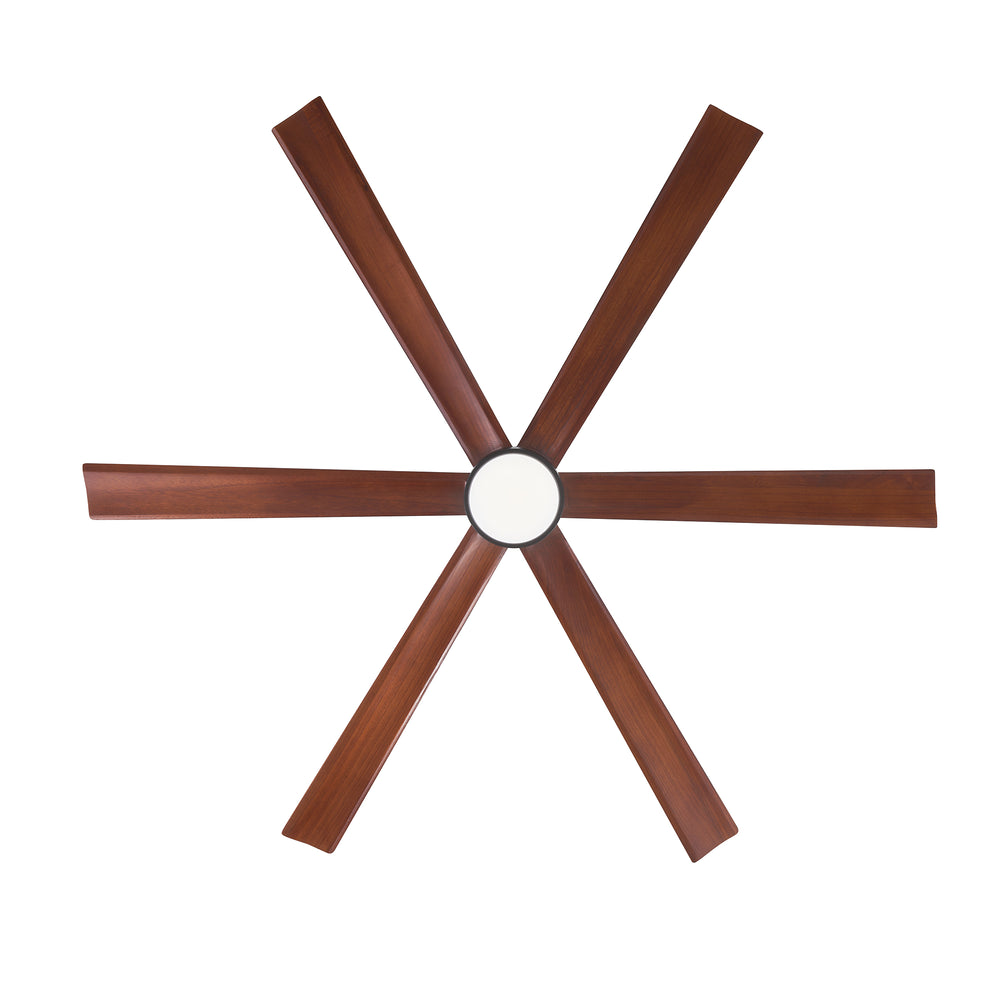 52/60 Inch Modern Solid Wood Ceiling Fan with Light, Paulownia Blades, Quiet DC Motor, Dimmable 3CCT LED, Remote Control, Reversible, 6 Speeds, Living Room