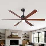 Velelle 60 Inch Ceiling Fan With Light and Remote