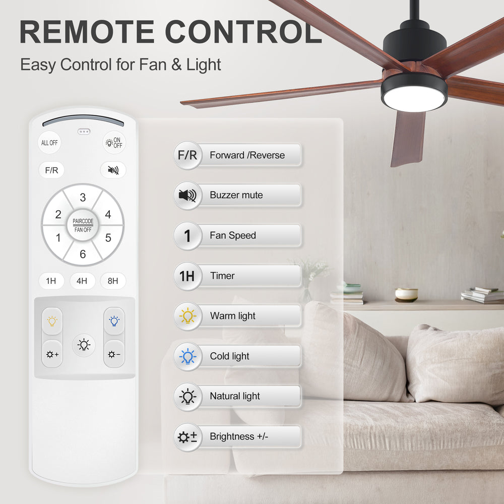Verara 52-Inch Black Ceiling Fan With Light