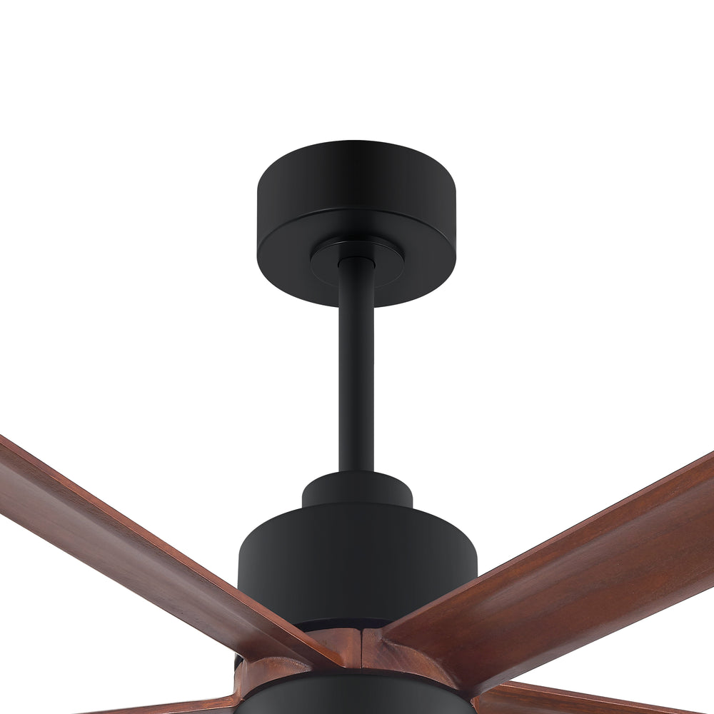 52 Inch Modern Ceiling Fan with Light, Solid Wood Blades, Quiet Reversible DC Motor, Remote Control, 6-Speed, Dimmable LED, 3 Color Temperatures, Memory Function