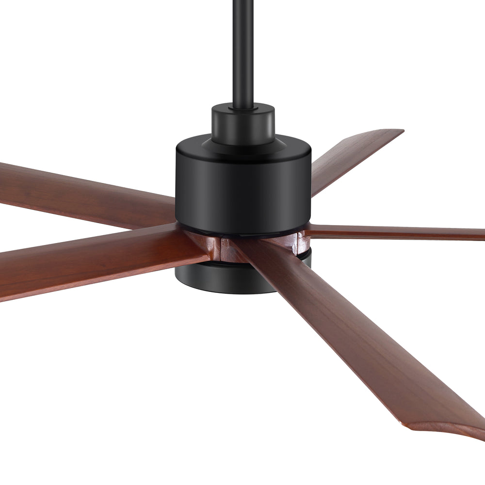 52 Inch Modern Ceiling Fan with Light, Solid Wood Blades, Quiet Reversible DC Motor, Remote Control, 6-Speed, Dimmable LED, 3 Color Temperatures, Memory Function