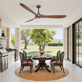 72 Inch Large Ceiling Fan without Light with 3 Solid Wood Blades & Remote