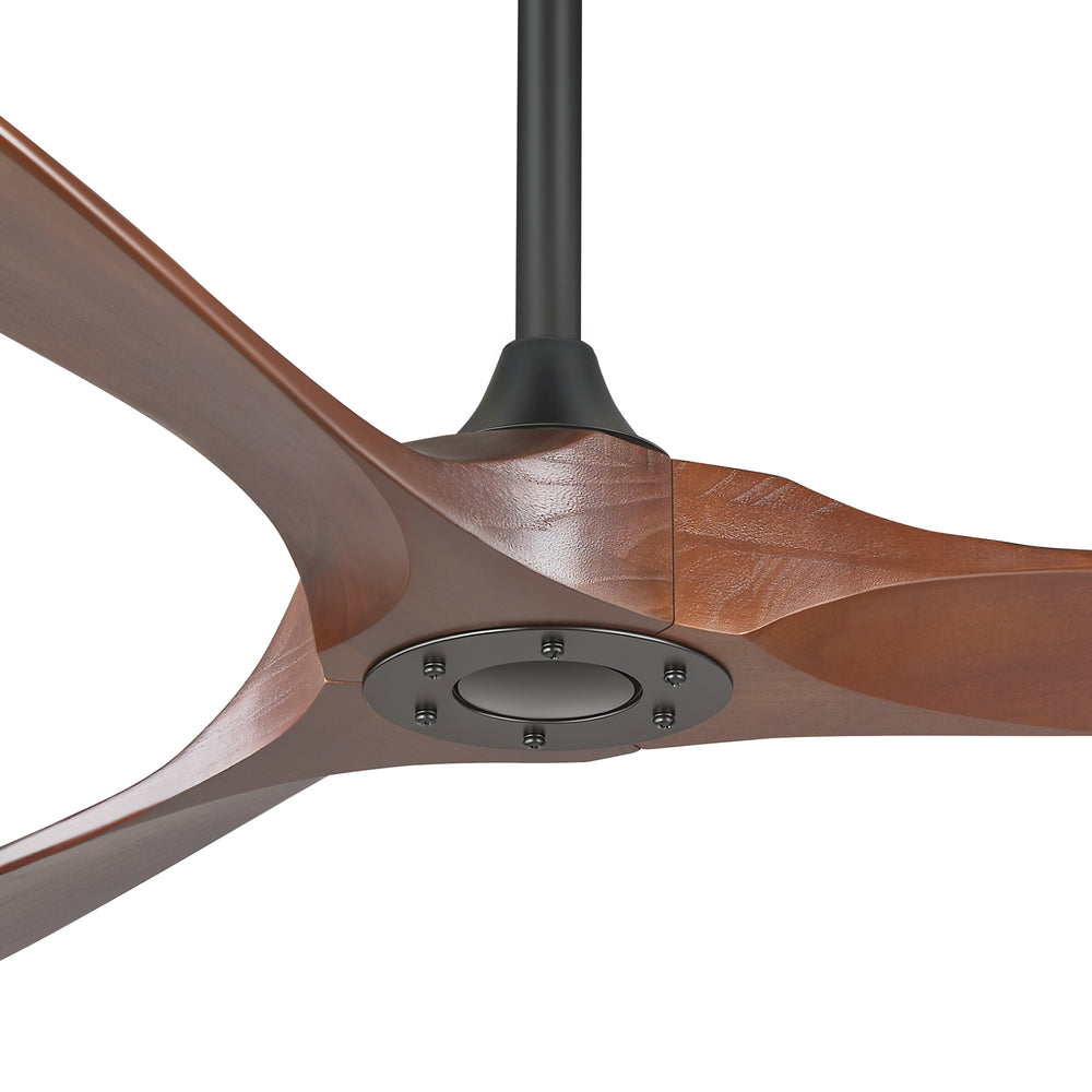 72 Inch Large Ceiling Fan without Light with 3 Solid Wood Blades & Remote