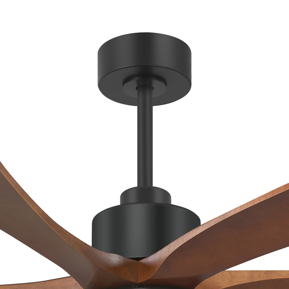 60 Inch Ceiling Fan with Light, 6 Solid Wood Blades & Remote