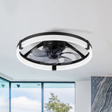 20 Inch Modern Flush Mount Ceiling Fan with Lights, Remote Control Low Profile Ceiling Fan for Bedroom, Quiet Reversible DC Motor, Dimmable LED