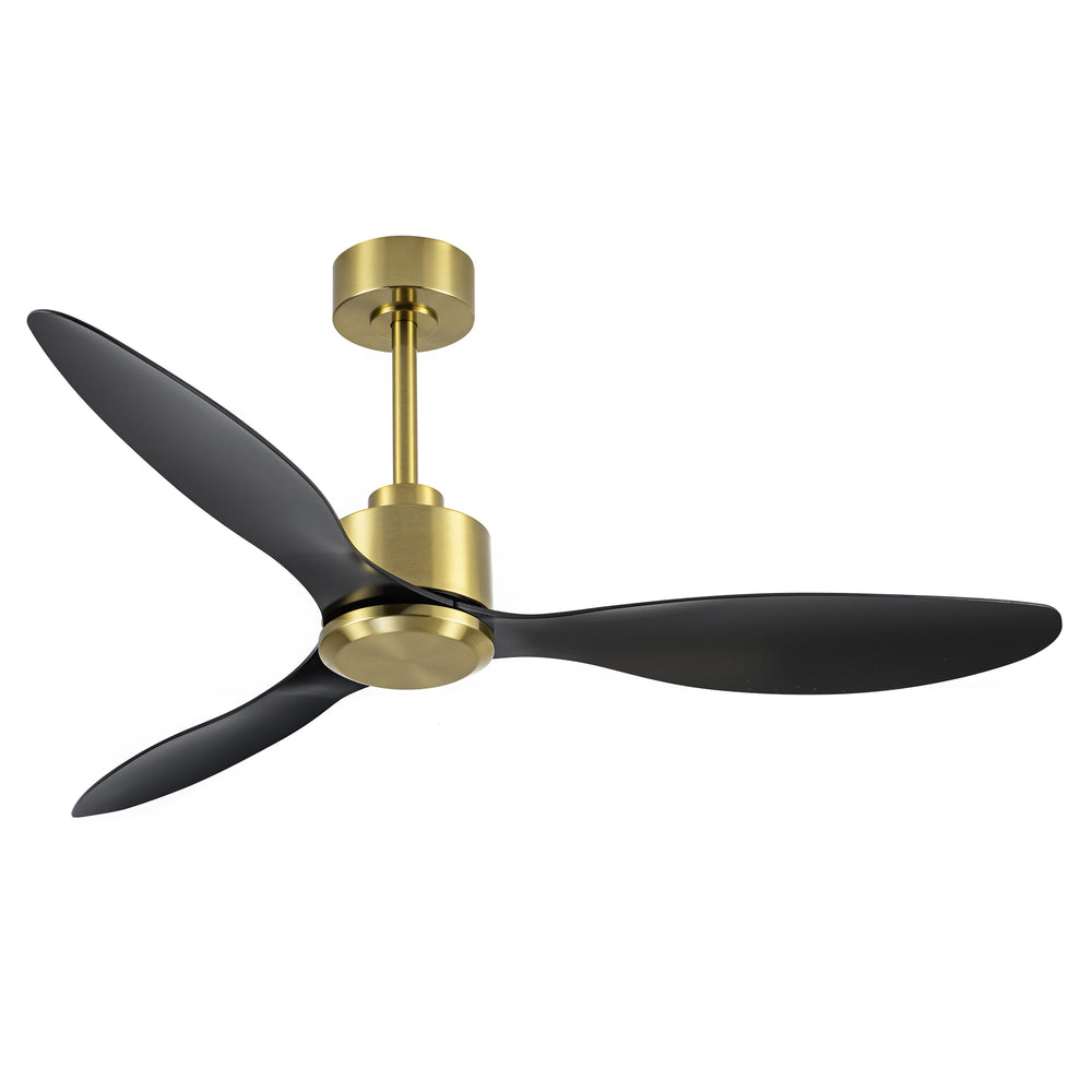 52-Inch Ceiling Fan without Light, 3 ABS Blades, Remote Control with 6 Speeds, Reverse Function, Timer, Quiet DC Motor, Includes 5" & 10" Downrods, Ideal for Dining, Bedroom, and Living Room