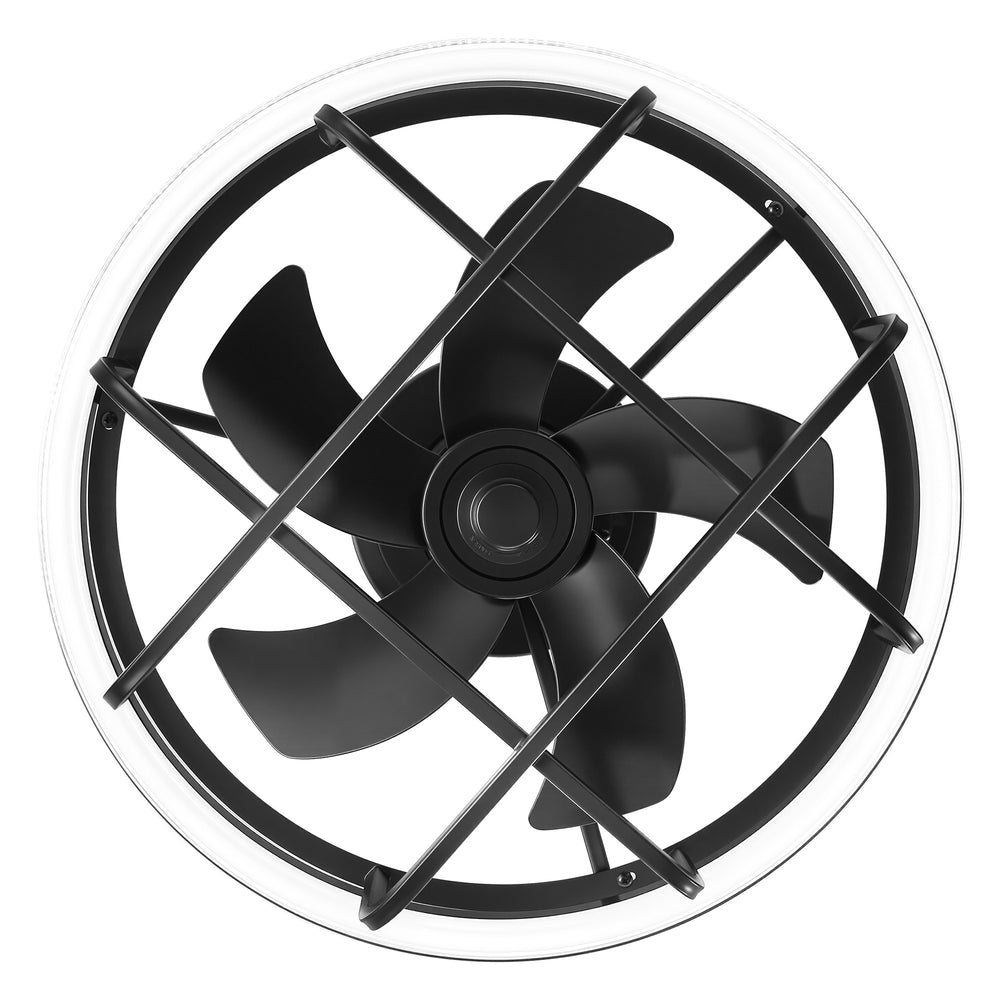 20-Inch Ceiling Fan with Light, Low Profile Flush Mount or Downrod, DC Motor, 6 Speeds, RGB & 3CCT Dimmable LED, Remote Control, Matte Black