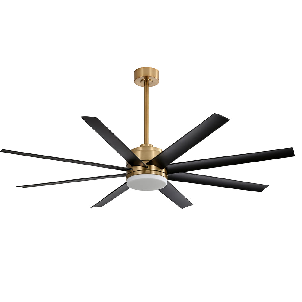 Annette 65 in. Integrated LED Indoor Gold Black-Blade Ceiling Fans with Light and Remote Control