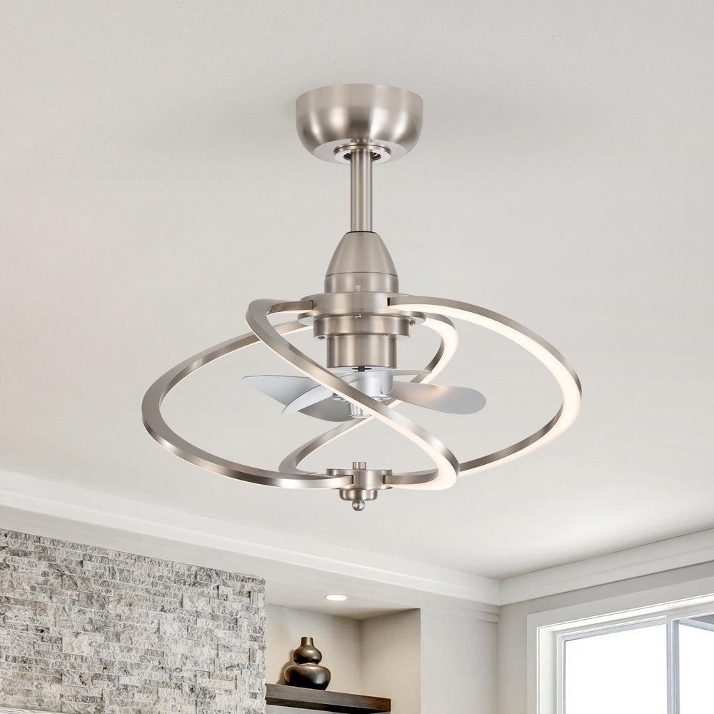 20-inch Modern 3-Blade Dimmable LED Ceiling Fan with Light Kit and Remote,6" downrod Included
