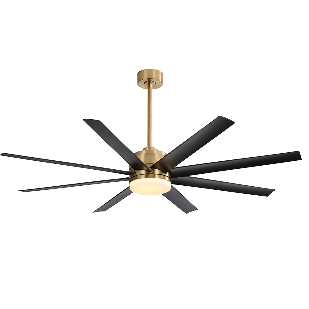 Annette 65 in. Integrated LED Indoor Gold Black-Blade Ceiling Fans with Light and Remote Control